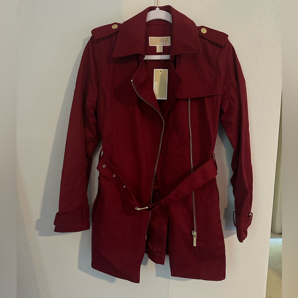 Michael Kors Maroon Belted Coat